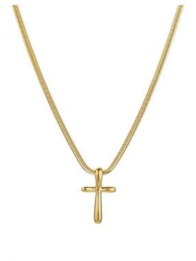 *BRAND New* Hey Harper Gold Polished Cross Pendant Necklace